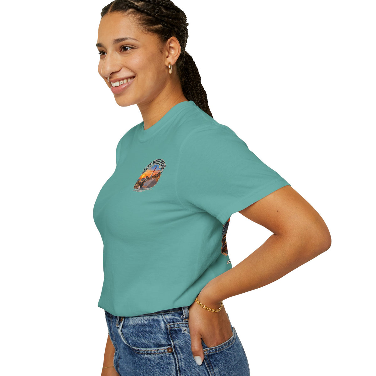 Life With Paws T-Shirt — New Jersey Shore Dog Sunset Tee