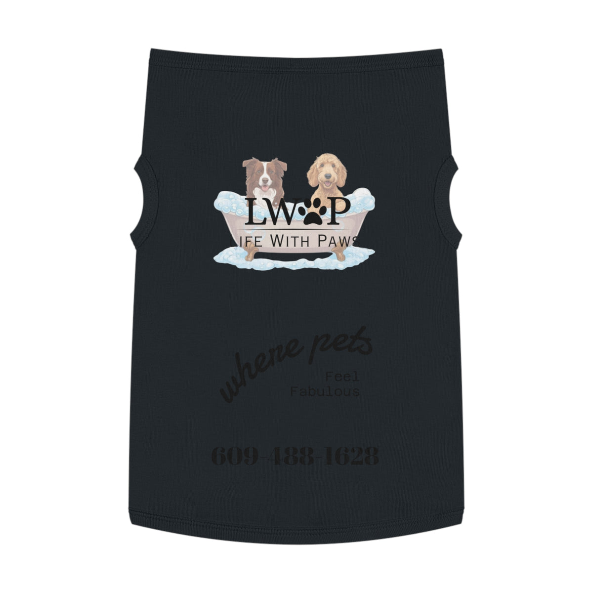 Life With Paws Pet Tank Top – Dog Paw Print Graphic Shirt for Small Dogs