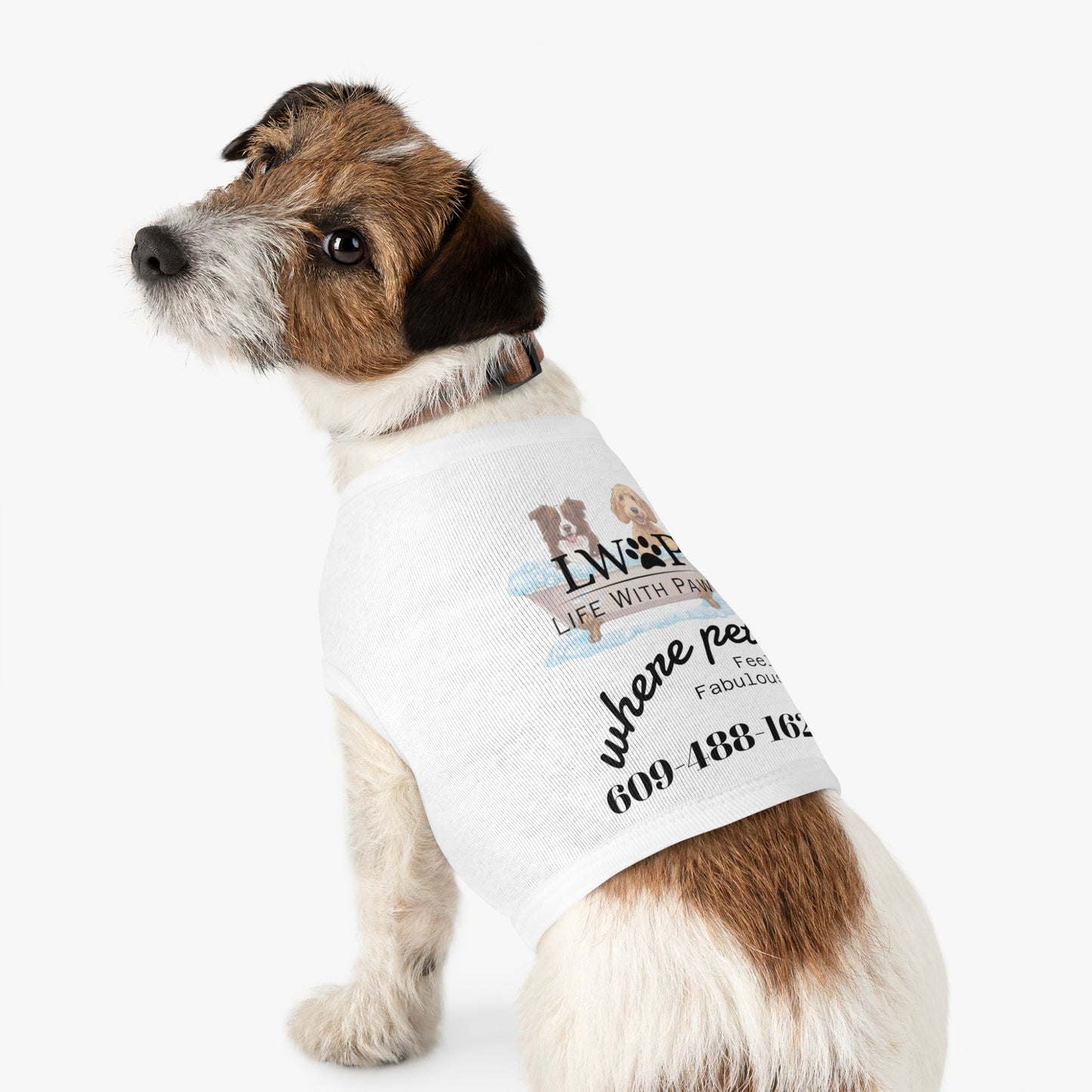 Life With Paws Pet Tank Top – Dog Paw Print Graphic Shirt for Small Dogs