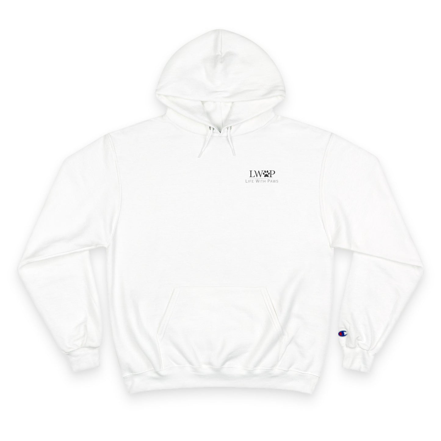 Life With Paws Champion Hoodie — Pet Grooming Logo Pullover ("Where Pets Feel Fabulous")