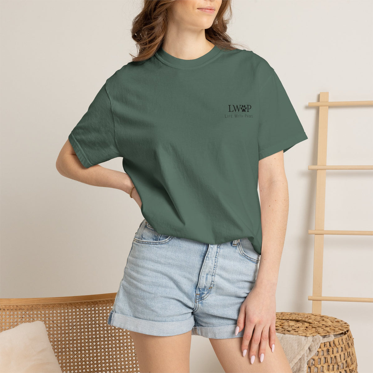 Life With Paws Grooming Salon T-Shirt — Logo Tee with Manahawkin NJ & Phone Number