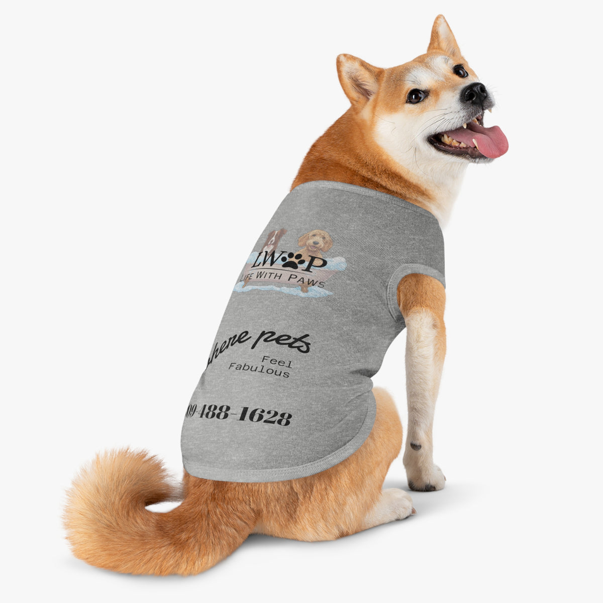 Life With Paws Pet Tank Top – Dog Paw Print Graphic Shirt for Small Dogs