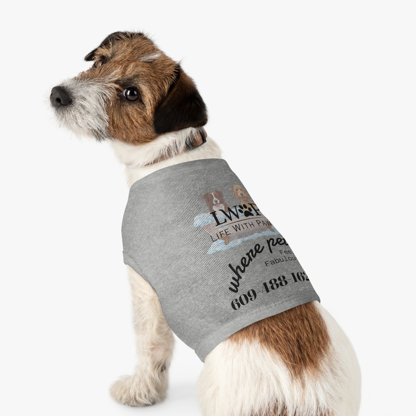 Life With Paws Pet Tank Top – Dog Paw Print Graphic Shirt for Small Dogs