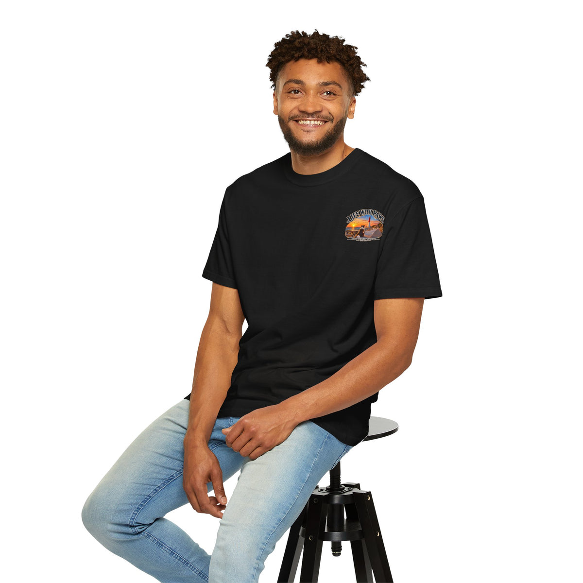 Life With Paws T-Shirt — New Jersey Shore Dog Sunset Tee