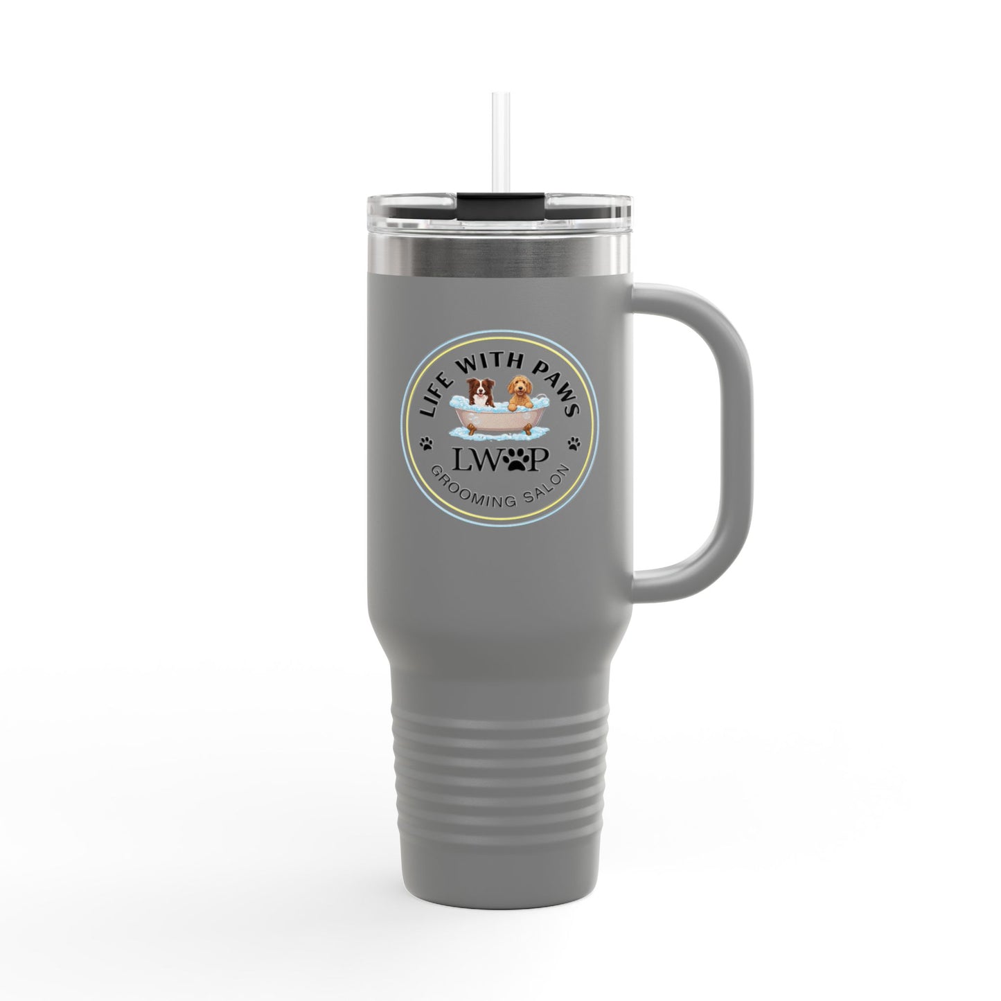 Travel Mug - Pet Lover Logo Symbol for Paws Grooming Salon Design