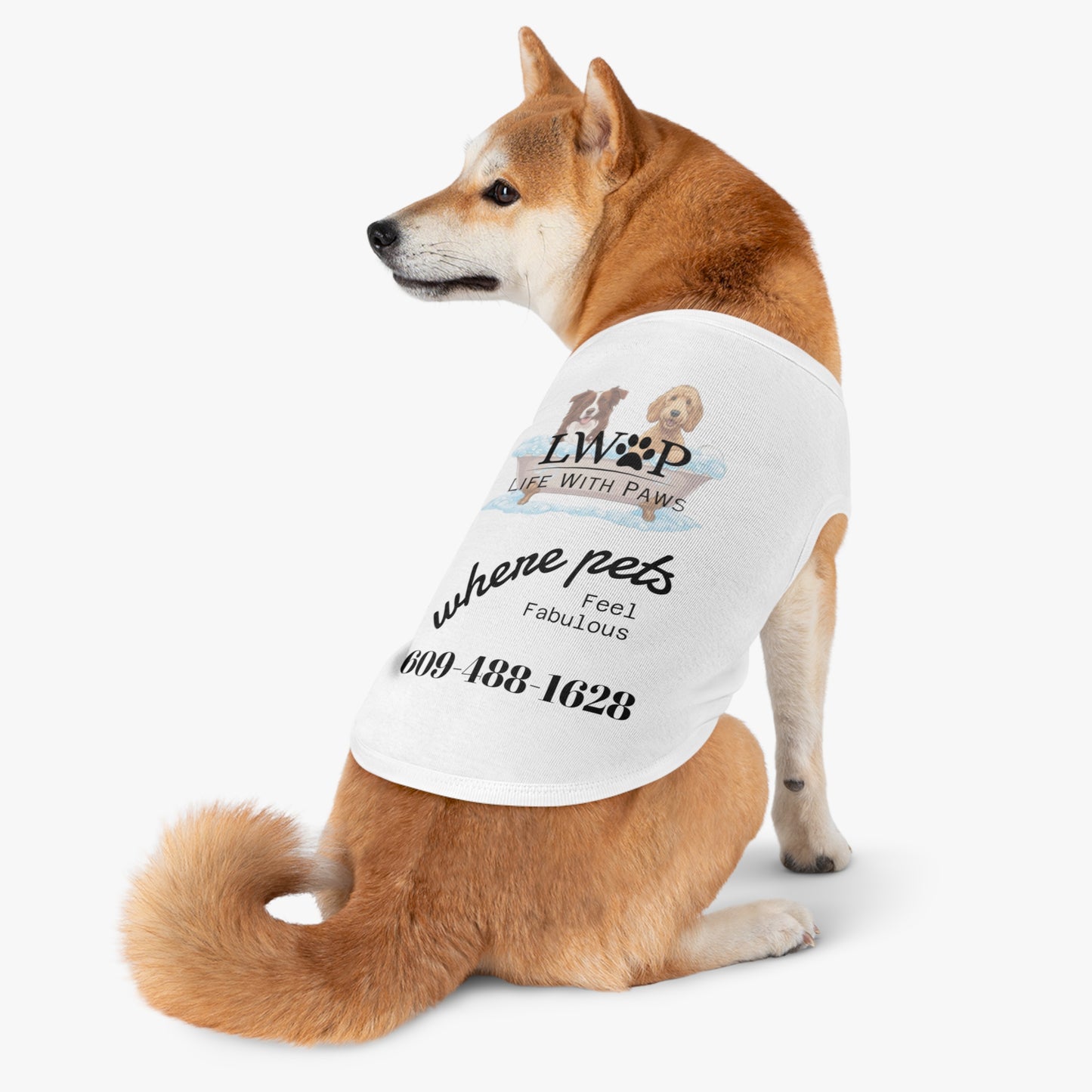 Life With Paws Pet Tank Top – Dog Paw Print Graphic Shirt for Small Dogs