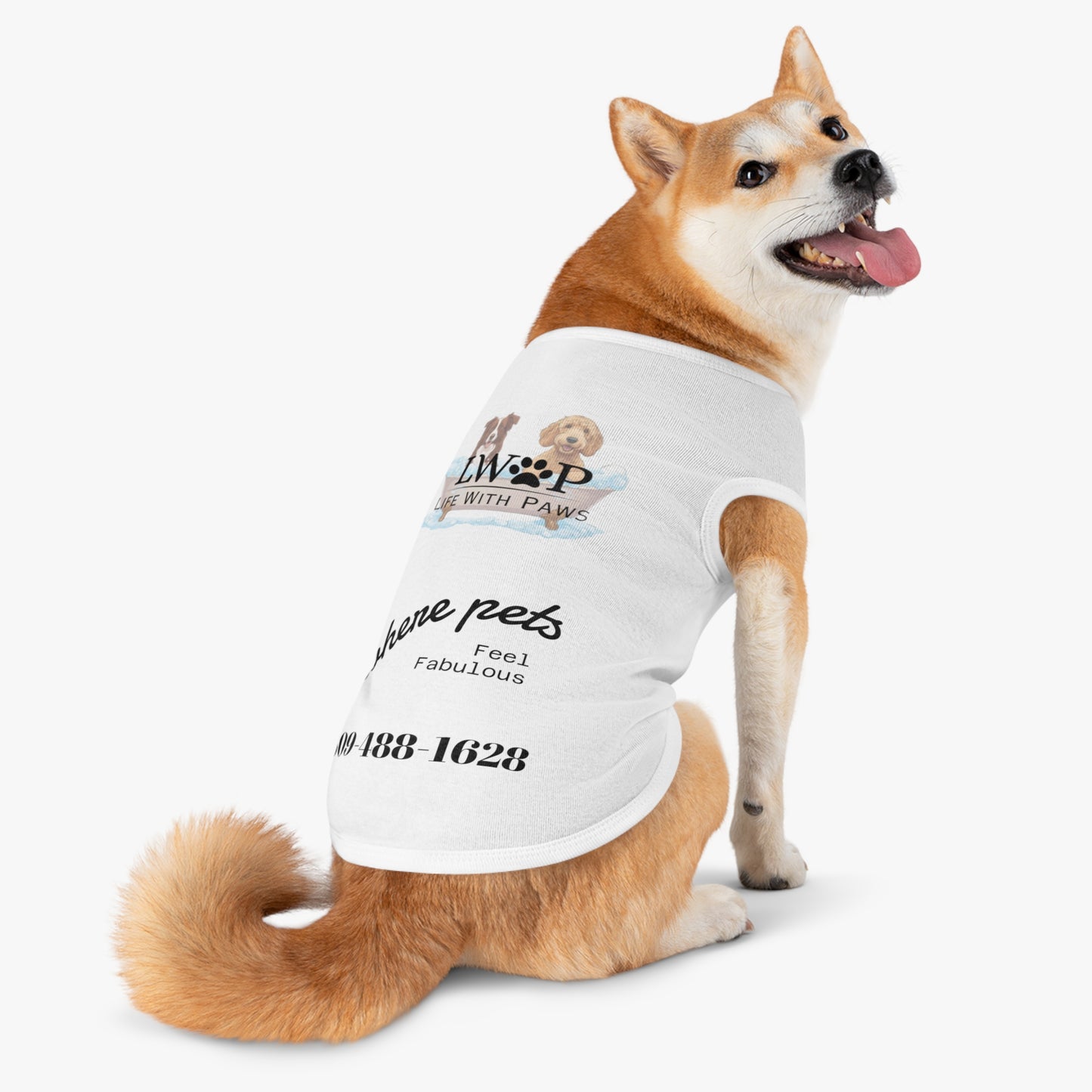Life With Paws Pet Tank Top – Dog Paw Print Graphic Shirt for Small Dogs