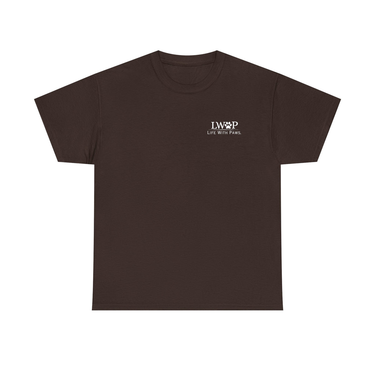 Life With Paws (LWOP) Pet Care T-Shirt — 'Life With Paws' Logo & Home Illustration