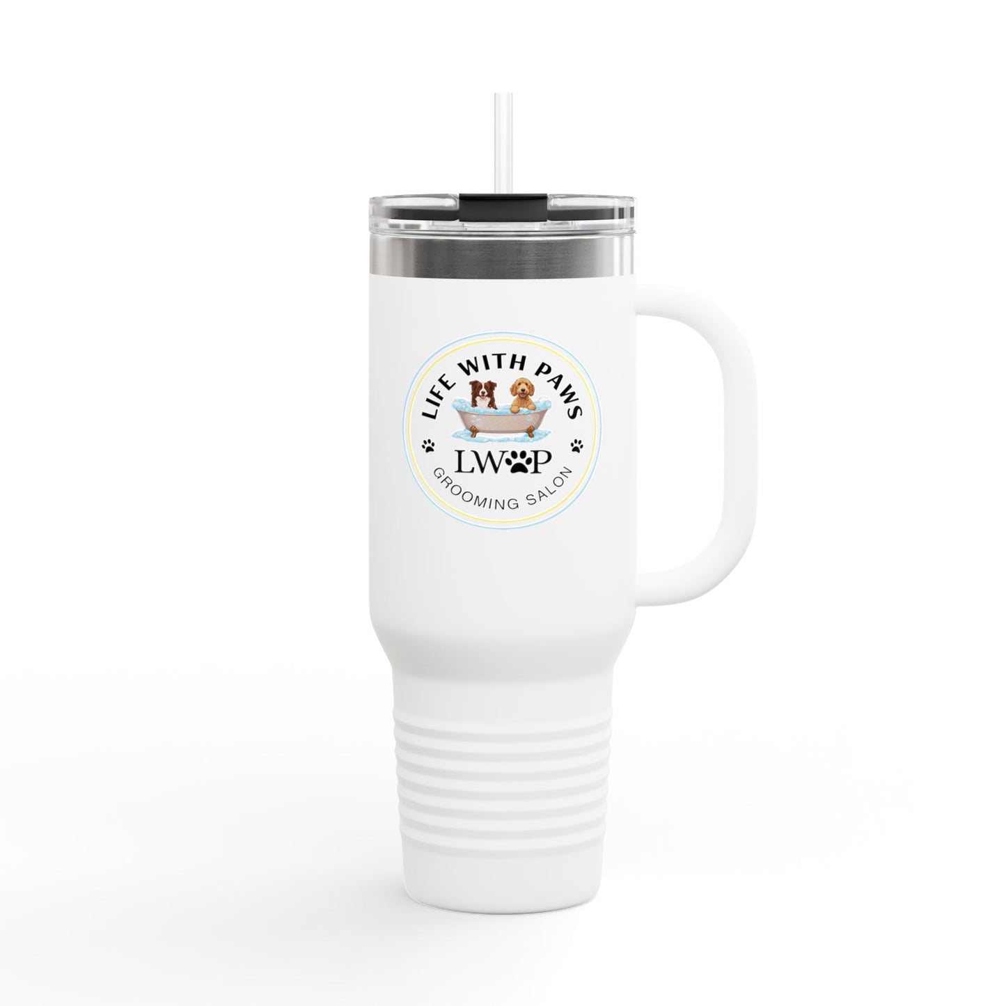 Travel Mug - Pet Lover Logo Symbol for Paws Grooming Salon Design