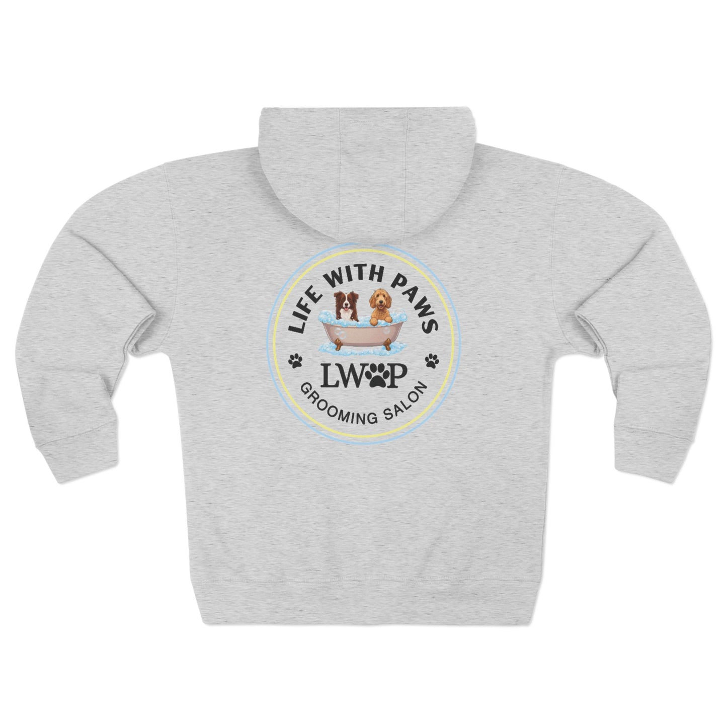 Life With Paws Zip Hoodie – Cozy Dog Grooming Zip-Up for Pet Lovers