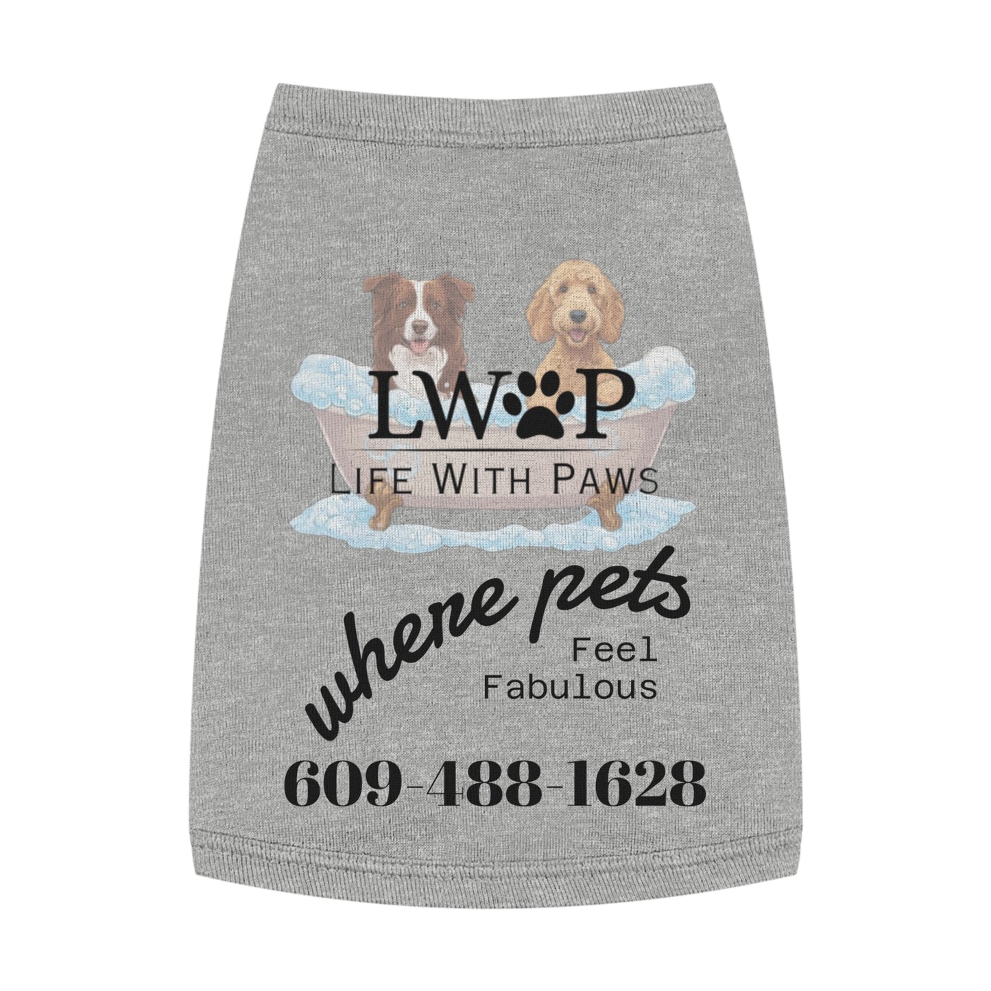 Life With Paws Pet Tank Top – Dog Paw Print Graphic Shirt for Small Dogs