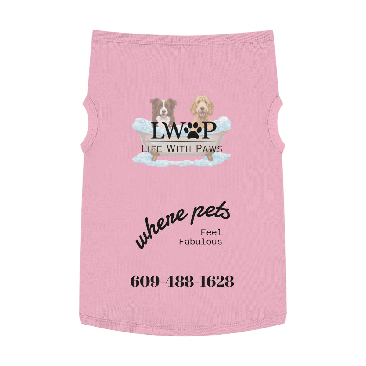 Life With Paws Pet Tank Top – Dog Paw Print Graphic Shirt for Small Dogs