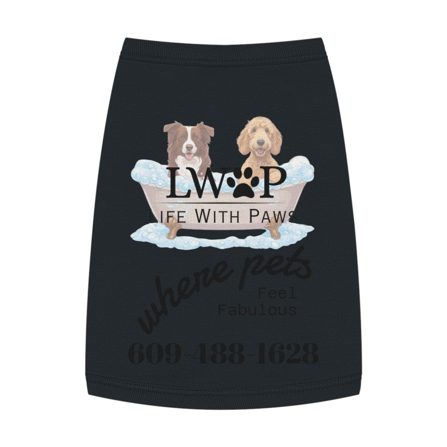 Life With Paws Pet Tank Top – Dog Paw Print Graphic Shirt for Small Dogs