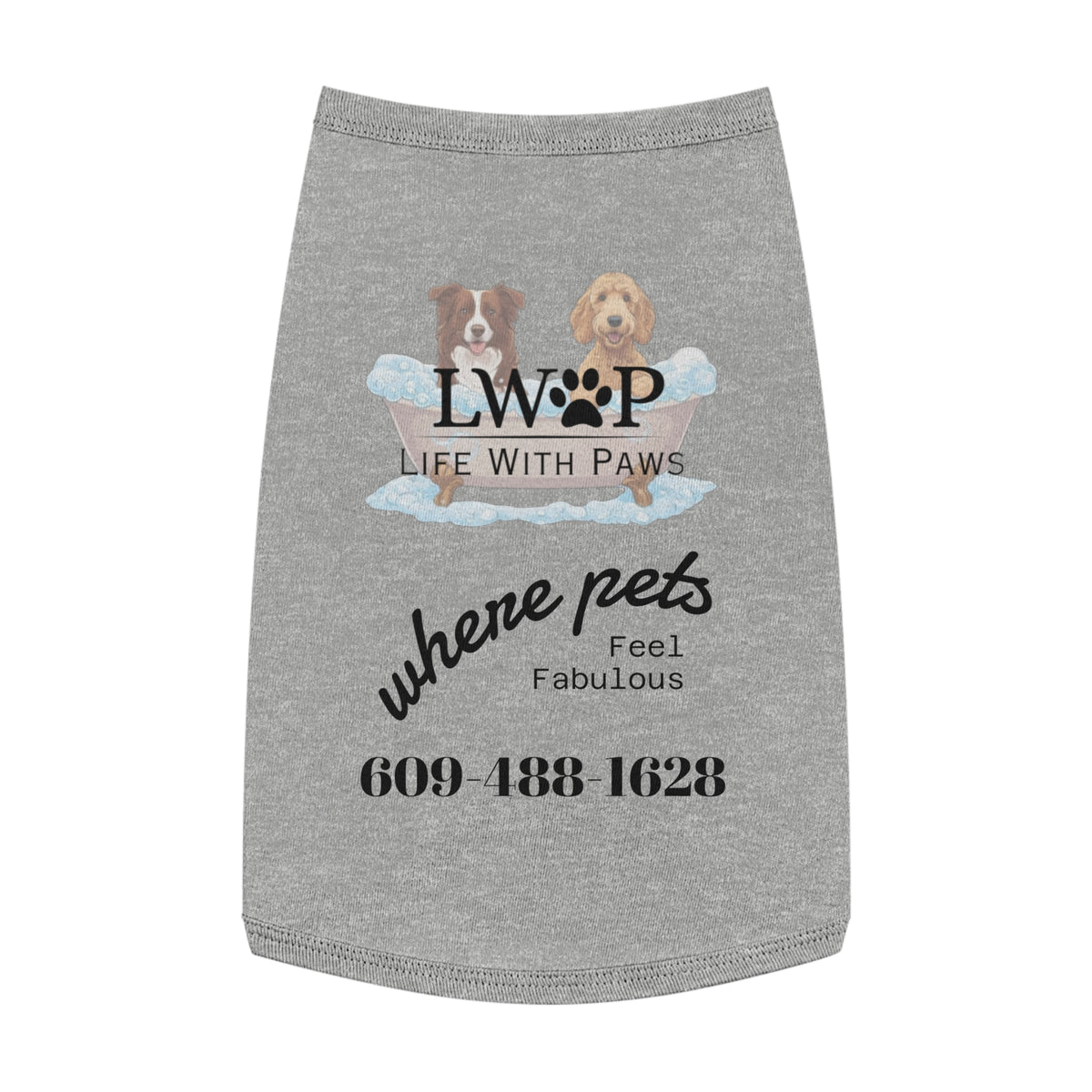 Life With Paws Pet Tank Top – Dog Paw Print Graphic Shirt for Small Dogs