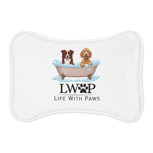 Life With Paws Dog Feeding Mat — Non-Slip Pet Food Placemat with Logo