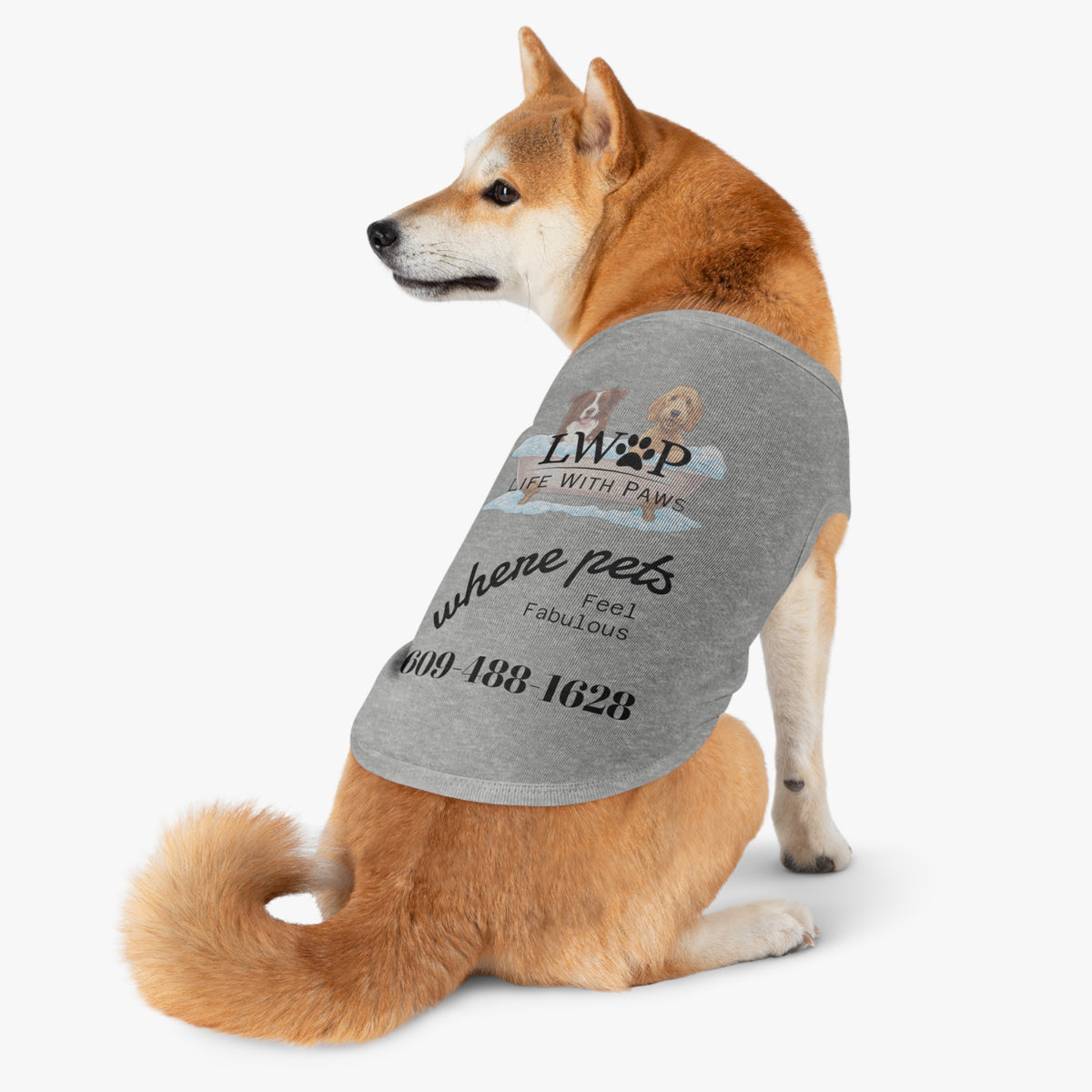 Life With Paws Pet Tank Top – Dog Paw Print Graphic Shirt for Small Dogs
