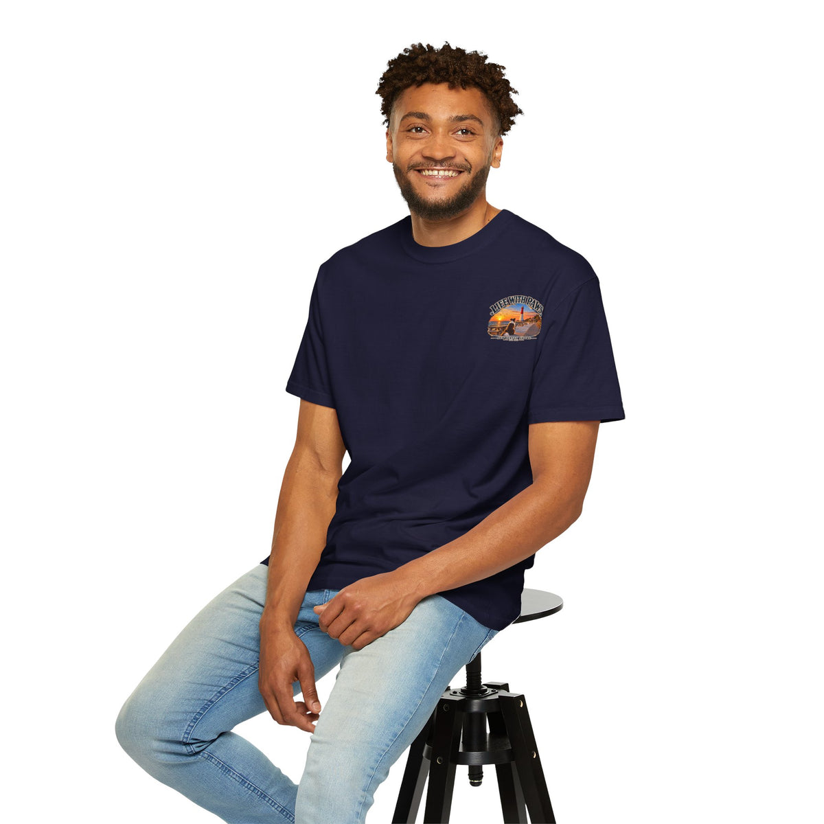 Life With Paws T-Shirt — New Jersey Shore Dog Sunset Tee