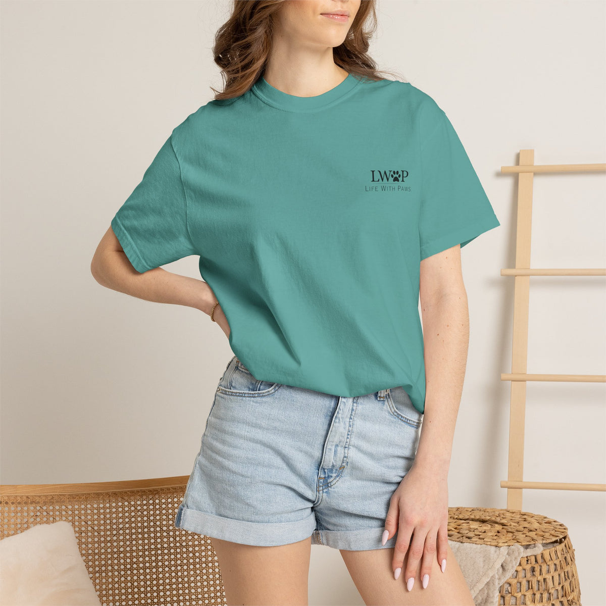 Life With Paws Grooming Salon T-Shirt — Logo Tee with Manahawkin NJ & Phone Number