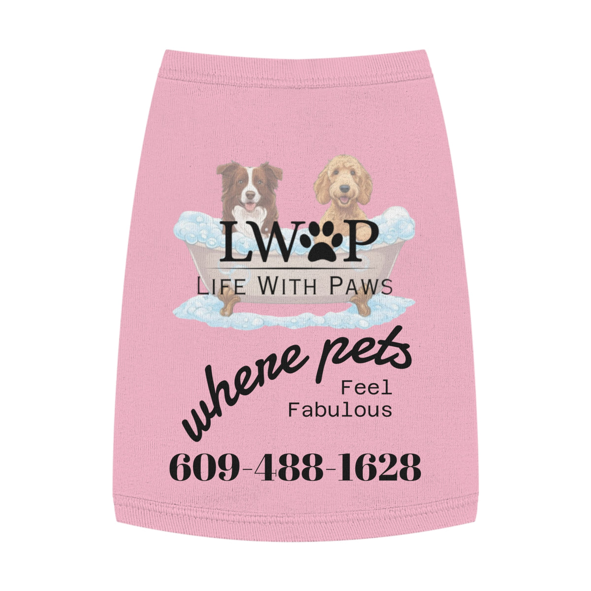Life With Paws Pet Tank Top – Dog Paw Print Graphic Shirt for Small Dogs