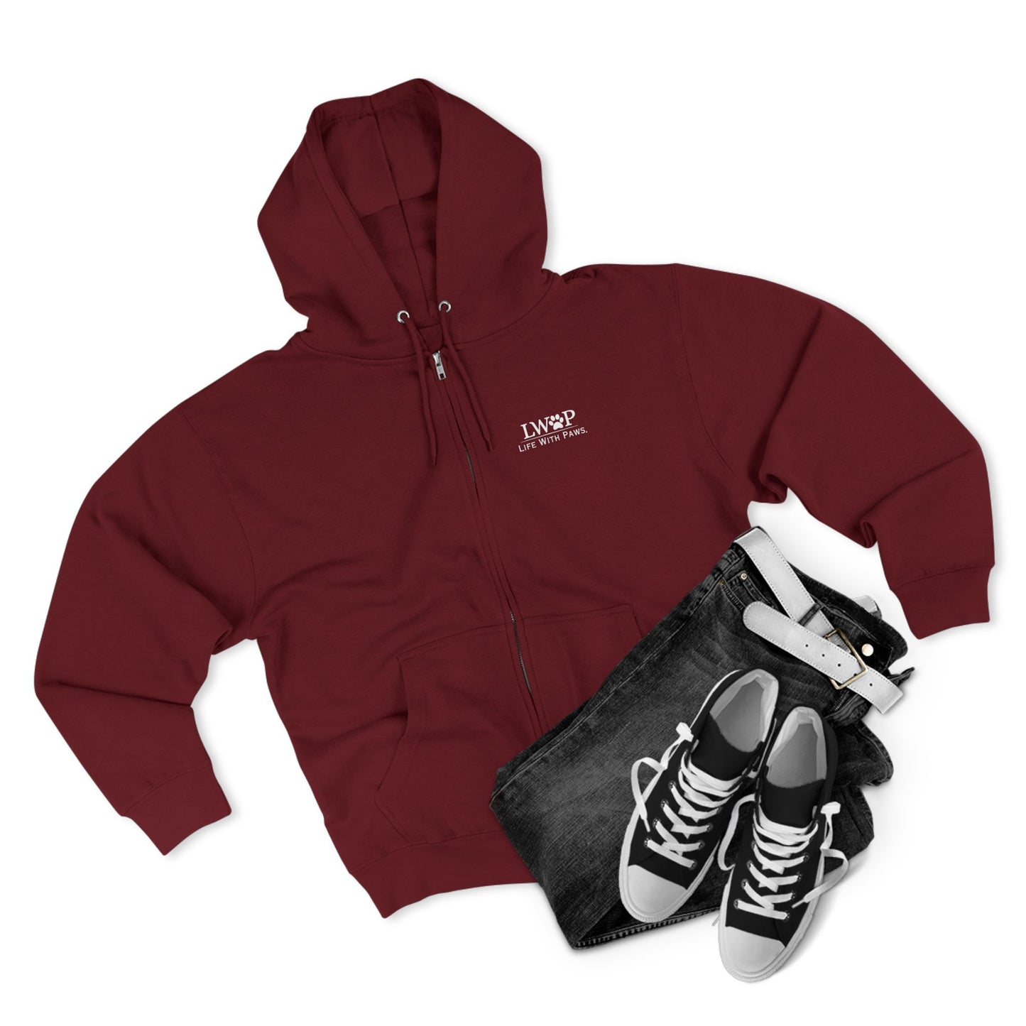 Life With Paws Zip Hoodie – Cozy Dog Grooming Zip-Up for Pet Lovers