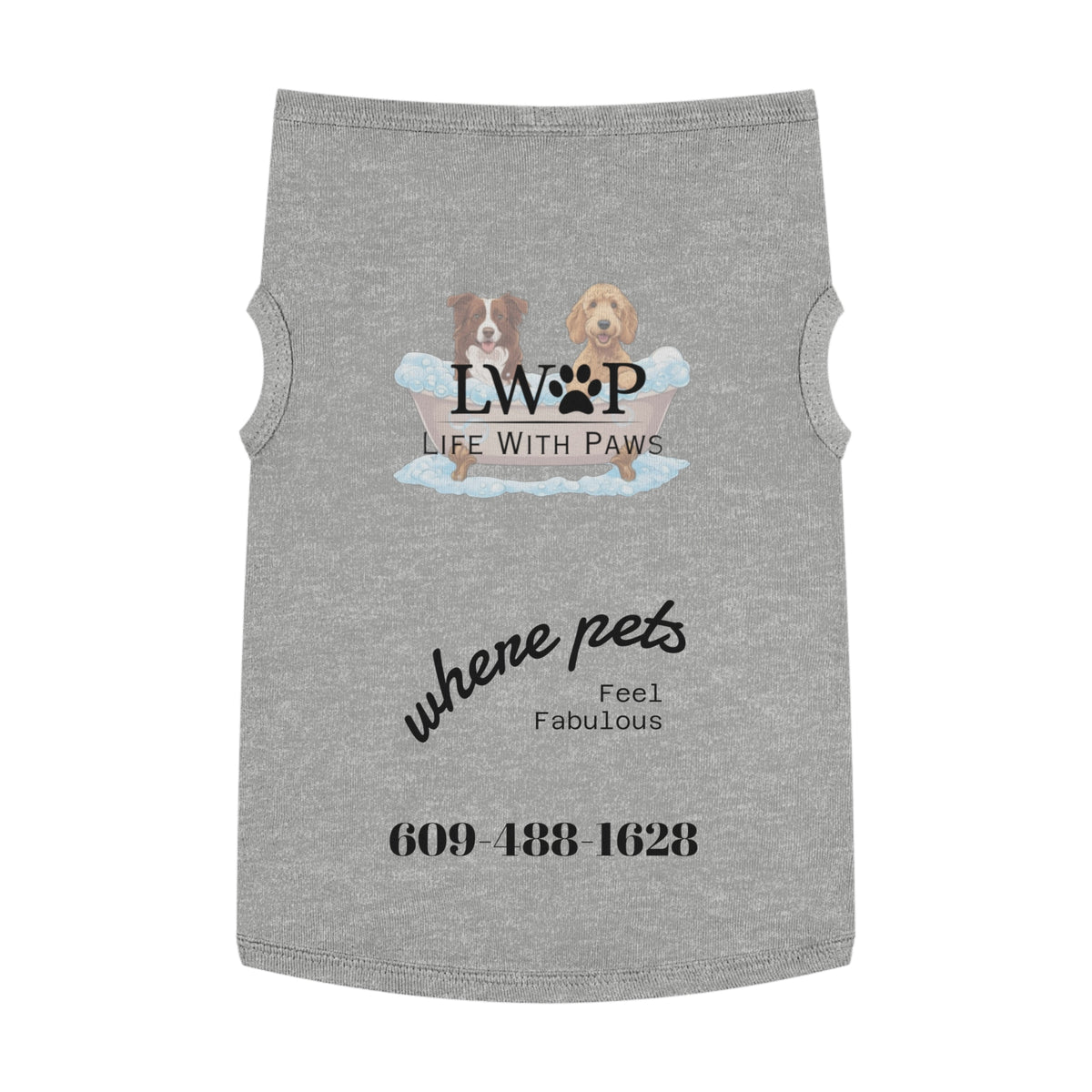 Life With Paws Pet Tank Top – Dog Paw Print Graphic Shirt for Small Dogs