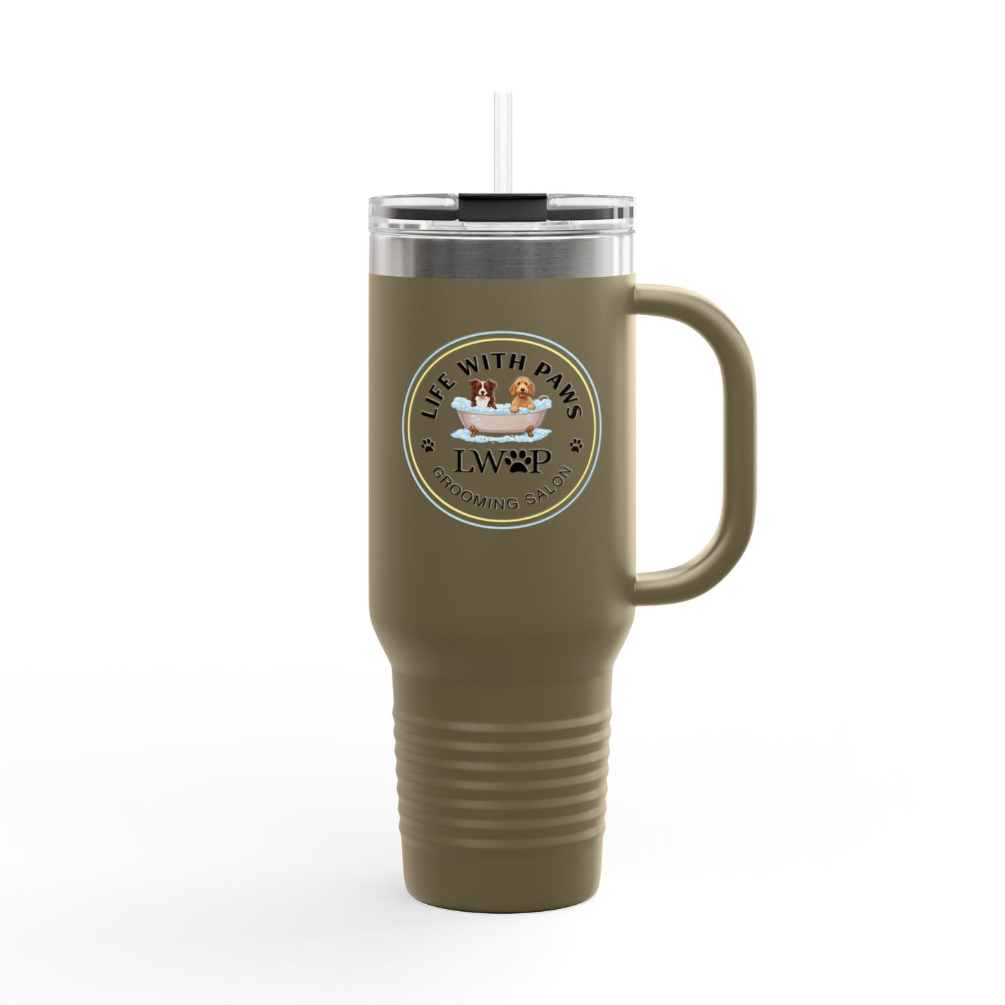 Travel Mug - Pet Lover Logo Symbol for Paws Grooming Salon Design