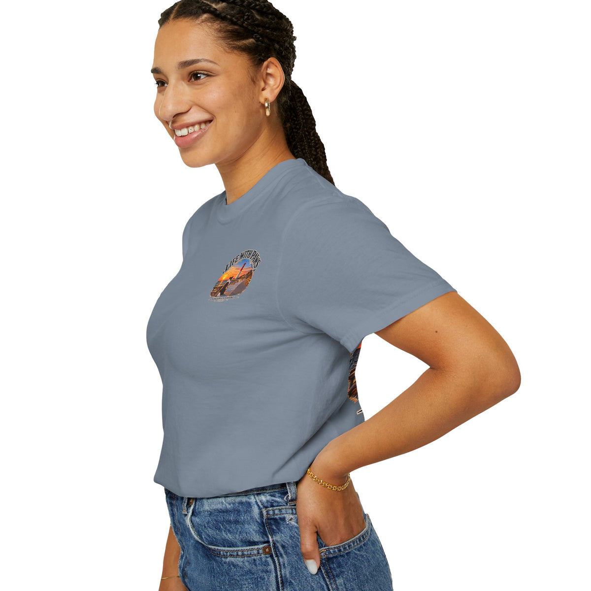 Life With Paws T-Shirt — New Jersey Shore Dog Sunset Tee