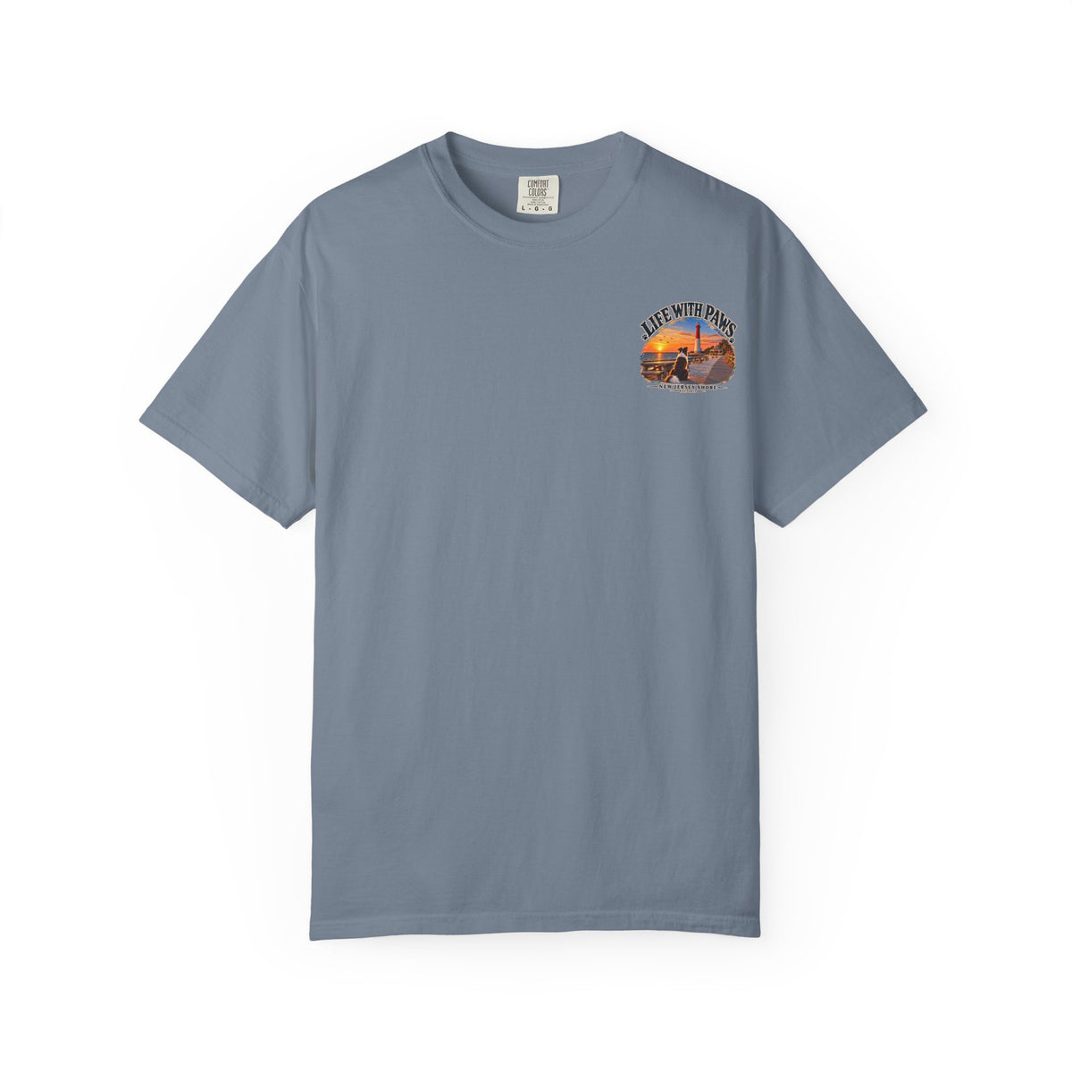Life With Paws T-Shirt — New Jersey Shore Dog Sunset Tee
