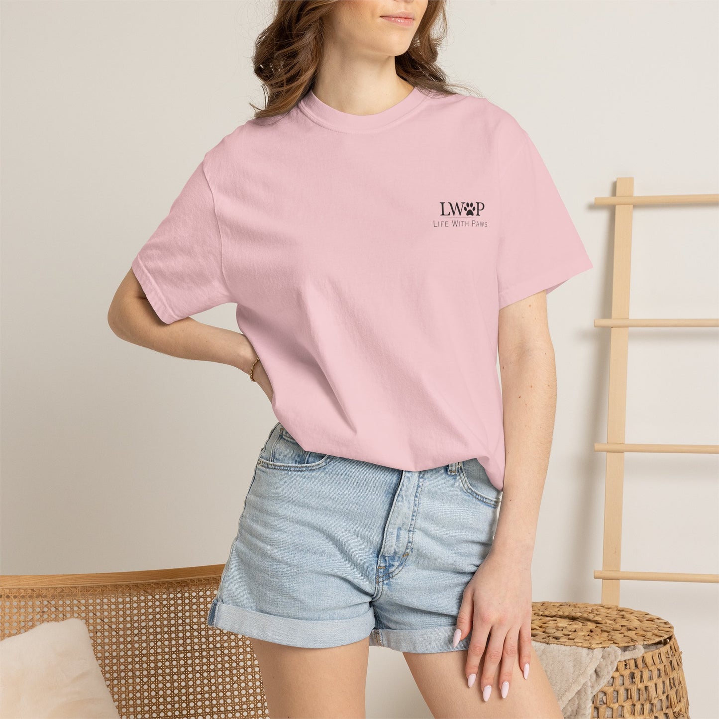 Life With Paws Grooming Salon T-Shirt — Logo Tee with Manahawkin NJ & Phone Number