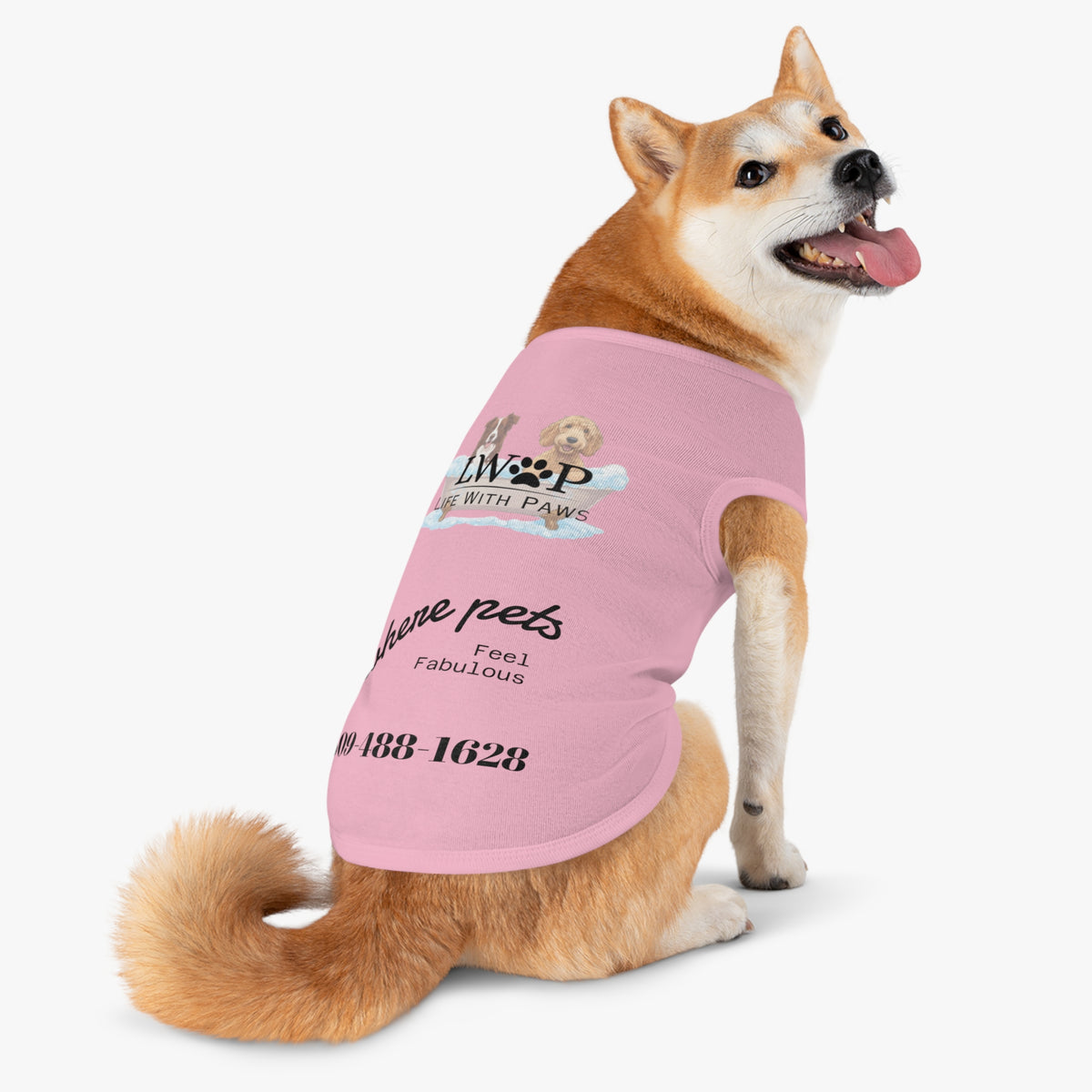 Life With Paws Pet Tank Top – Dog Paw Print Graphic Shirt for Small Dogs