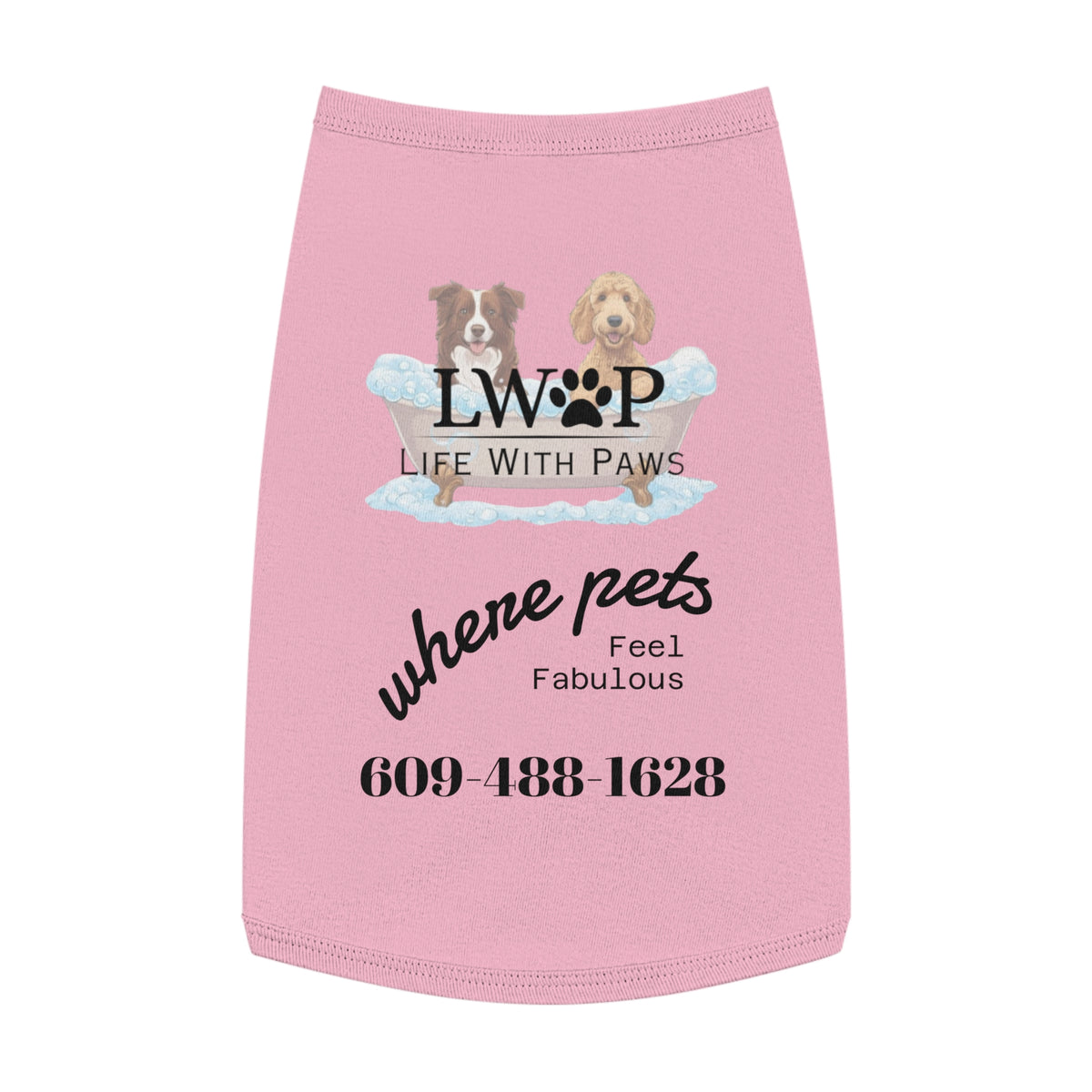 Life With Paws Pet Tank Top – Dog Paw Print Graphic Shirt for Small Dogs