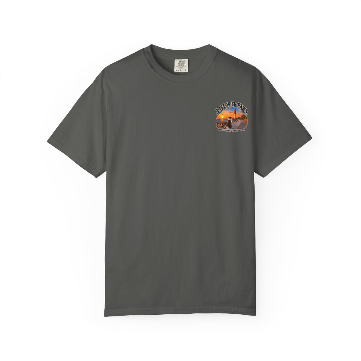 Life With Paws T-Shirt — New Jersey Shore Dog Sunset Tee