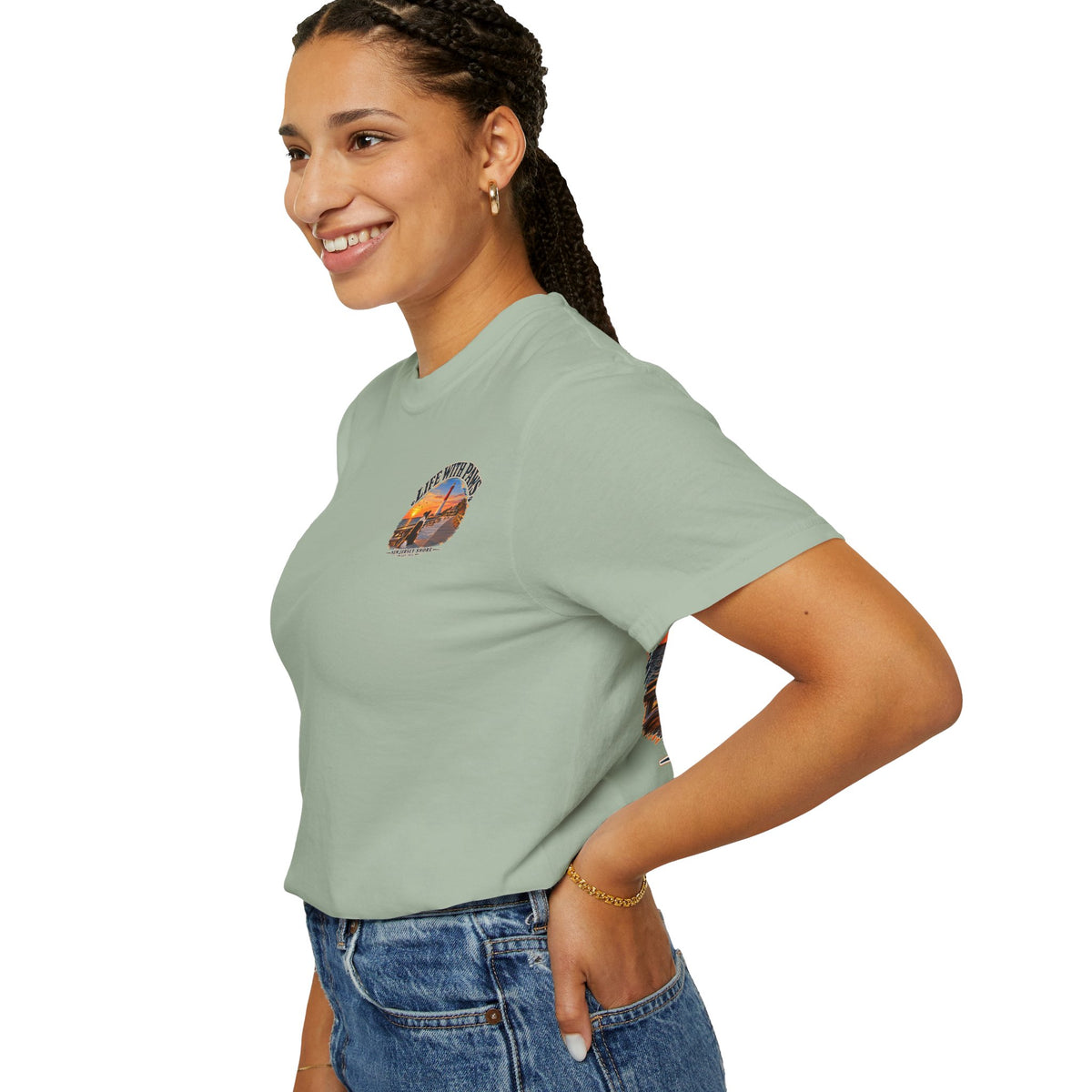 Life With Paws T-Shirt — New Jersey Shore Dog Sunset Tee