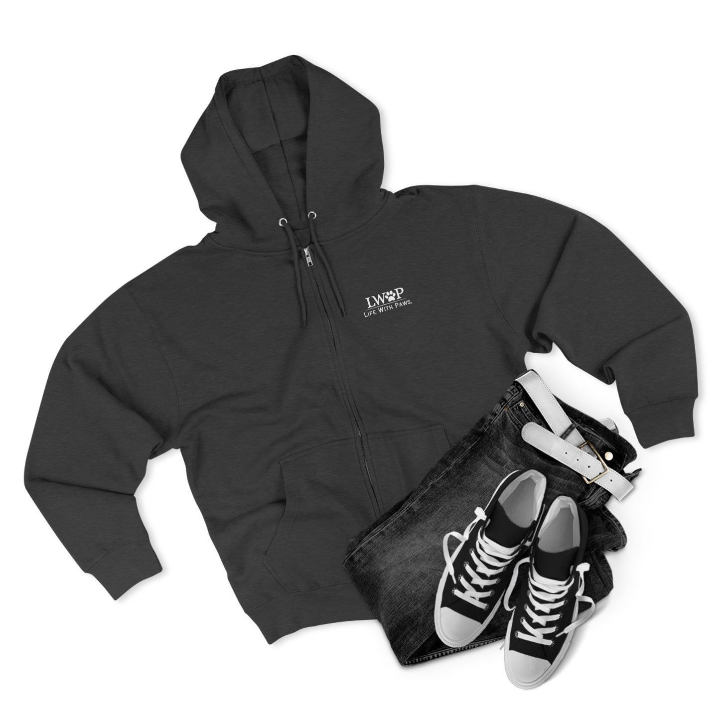 Life With Paws Zip Hoodie – Cozy Dog Grooming Zip-Up for Pet Lovers