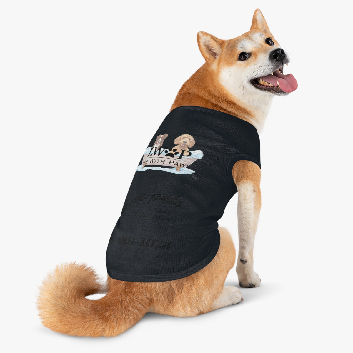 Life With Paws Pet Tank Top – Dog Paw Print Graphic Shirt for Small Dogs