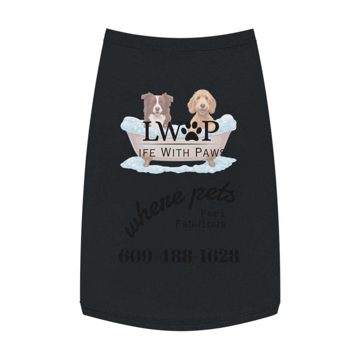 Life With Paws Pet Tank Top – Dog Paw Print Graphic Shirt for Small Dogs