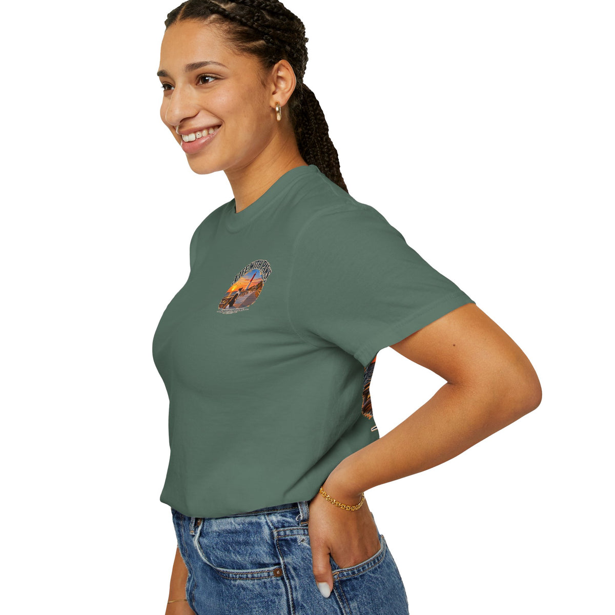 Life With Paws T-Shirt — New Jersey Shore Dog Sunset Tee