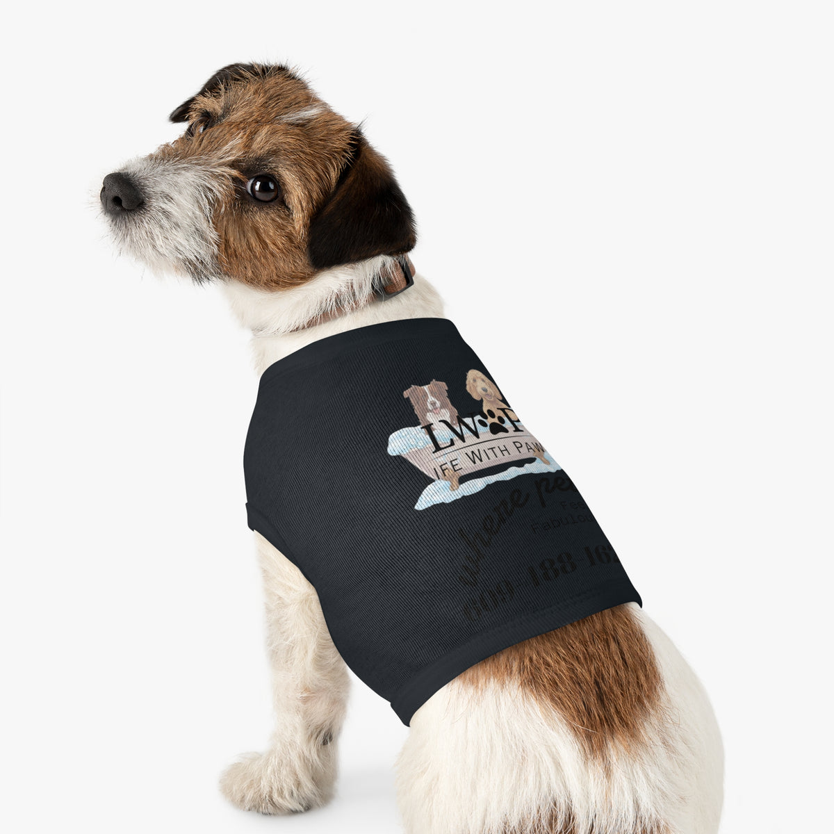 Life With Paws Pet Tank Top – Dog Paw Print Graphic Shirt for Small Dogs