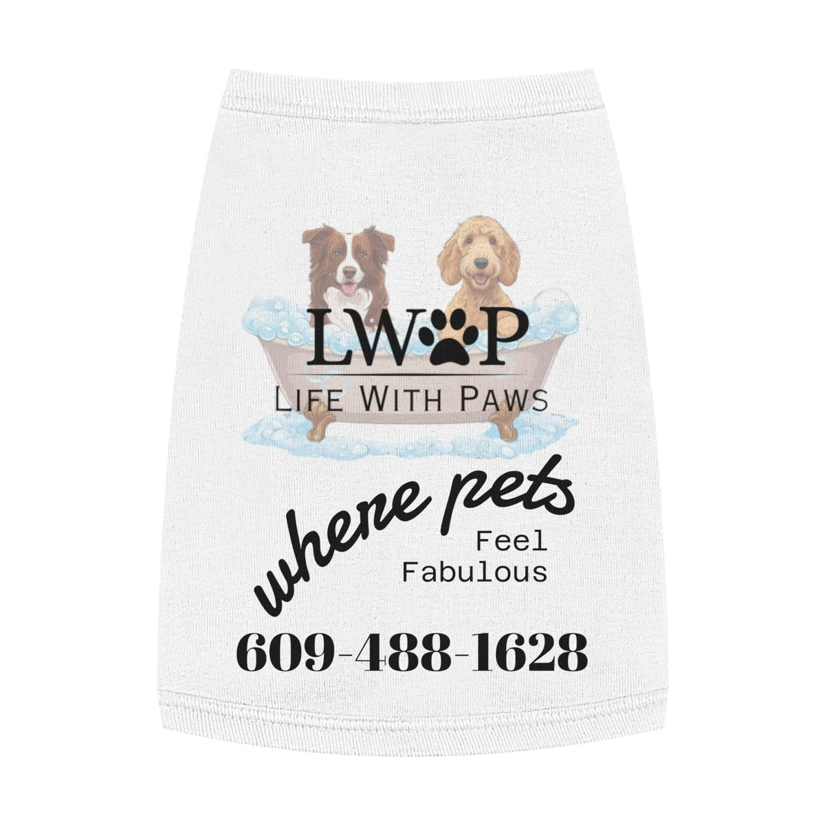 Life With Paws Pet Tank Top – Dog Paw Print Graphic Shirt for Small Dogs