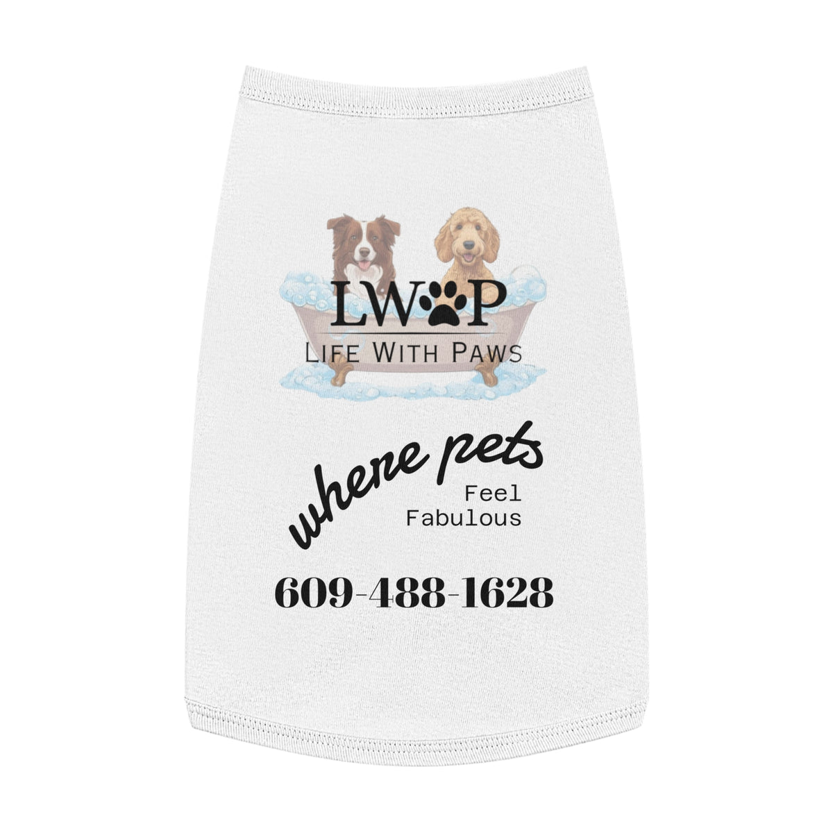 Life With Paws Pet Tank Top – Dog Paw Print Graphic Shirt for Small Dogs