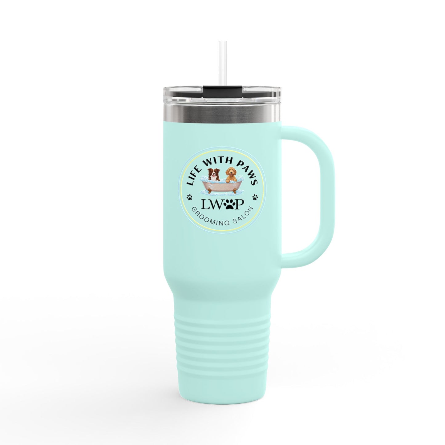 Travel Mug - Pet Lover Logo Symbol for Paws Grooming Salon Design