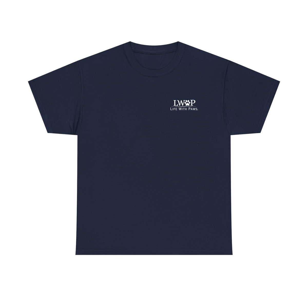 Life With Paws (LWOP) Pet Care T-Shirt — 'Life With Paws' Logo & Home Illustration